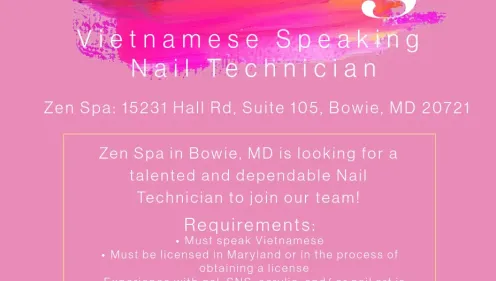 Looking for Vietnamese Speaking Nail Technician